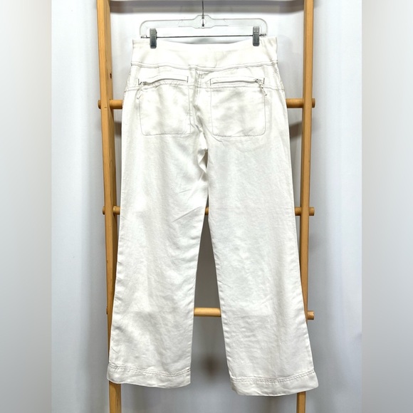 ATHLETA White linen wide leg elastic waist pants size SP - Picture 5 of 13